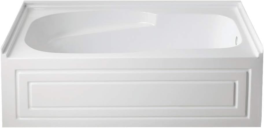 60 in. Aqua Eden Oriel Anti-Skid Acrylic Alcove Tub with Right Hand Drain Hole, White