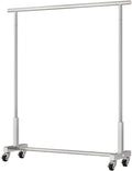 Heavy Duty Garment Rack, Stainless Steel Clothing Rack on Wheels, Freestanding Commercial Clothes Rail for Hanging Clothes, Silver Rolling Clothing Display Stand for Bedroom & Retai(Size:100X40X150CM)