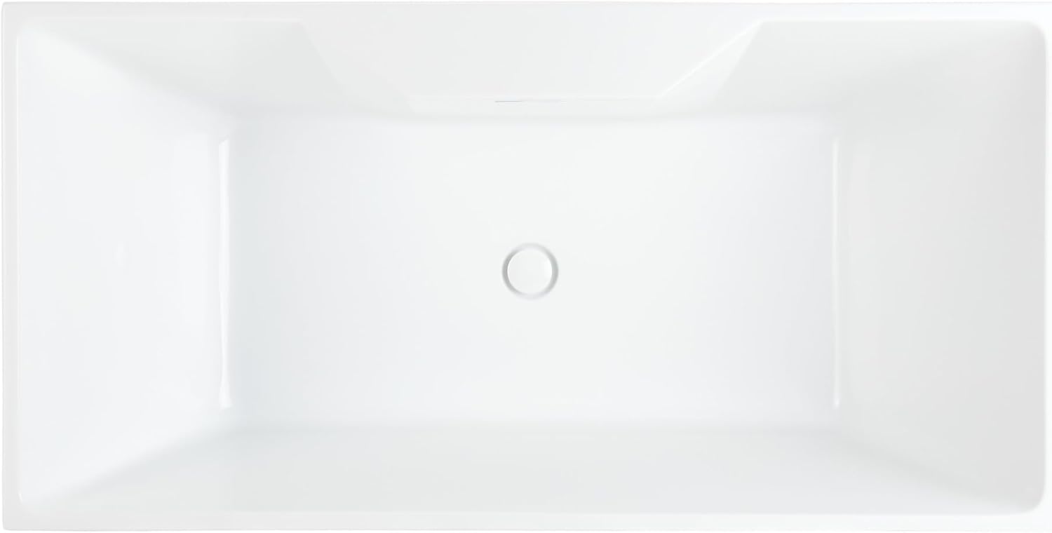 Signature Hardware 447007 Hibiscus 59' Free Standing Acrylic Soaking Tub with Integrated Drain, Overflow, and Tap Deck