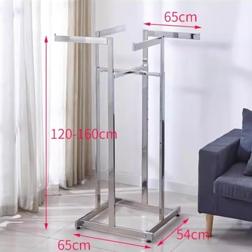 4-Way Garment Rack - Commercial Grade Clothes Display Stand, Durable Floor-Standing Organizer for Shoes, Bags & Apparel, Heavy-Duty Storage Solution for Retail & Home.