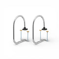 Chrome Waitress Stall Service Rail for Bars, Clamp-On Underbar Server Station Divider, Commercial Chrome-Plated Steel Drink Pickup Rail for Restaurants, Fits 7/8'–5' Bar Tops, 6 x 11.9 x 16.9 in (2)