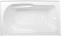 HomeStock 60 Inch Acrylic Alcove Tub - White Bathtub with Anti-Skid & Right Drain Luxury Bath