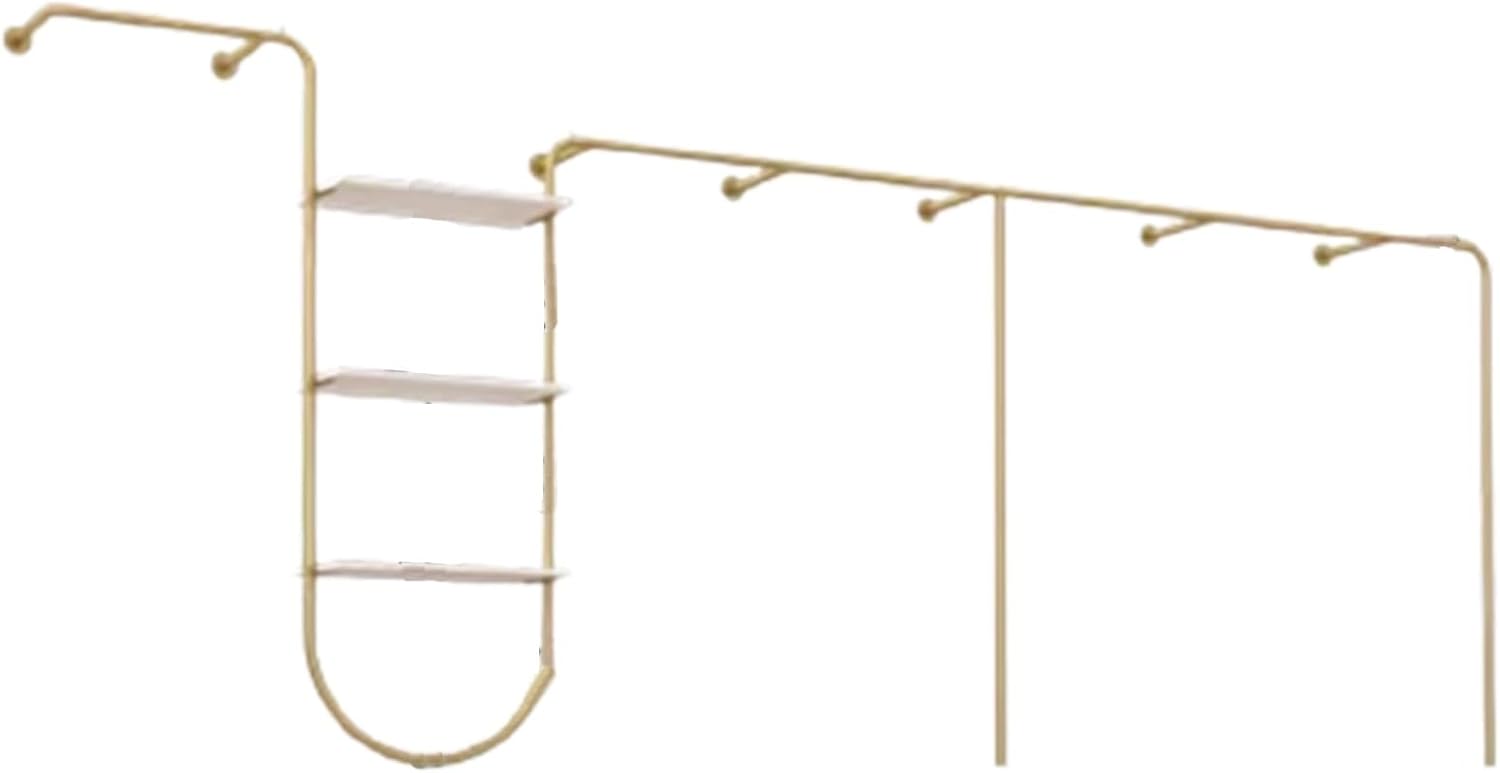 Wall Mounted Clothes Rack With Shelves, Heavy Duty Rods Retail Store Clothing Garment Rack, Storage Clothes Shoe Bag Pipe Shelf, Clothing Store Display Stands Garment Rack ( Size : 400*28*160cm )