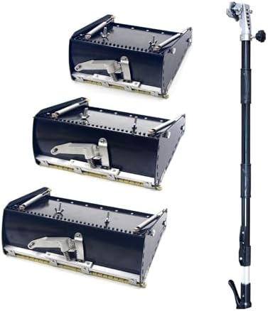 Professional Drywall Taping Tools - Aluminum Alloy Flat Box with 41'-54' Handle, Quick Clean 12' Mud Knives for Efficient Drywall Finishing