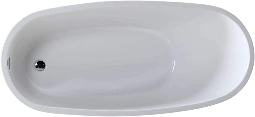 Fine Fixtures Zen Freestanding Bathtub White 68' With Drain Included