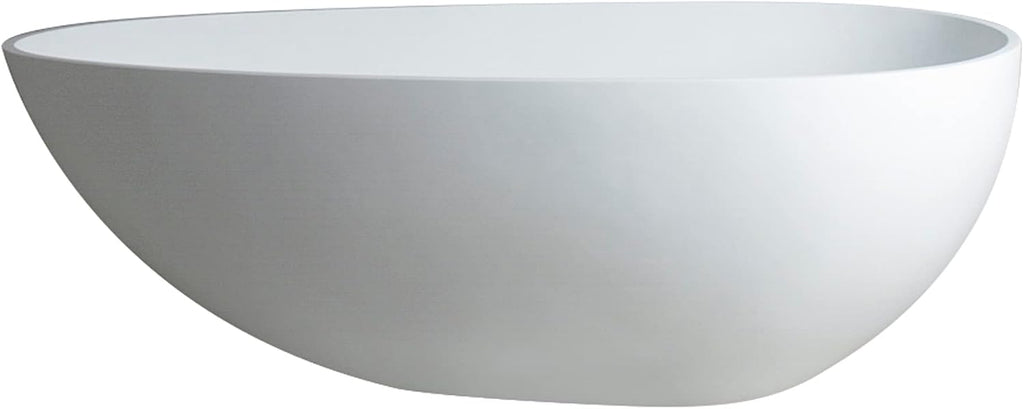 59 inch Solid Stone resin freestanding egg shape bathtub for the bathroom