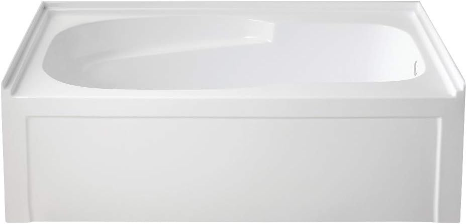 60 in. Aqua Eden Oriel Anti-Skid Acrylic Alcove Tub with Right Hand Drain Hole White