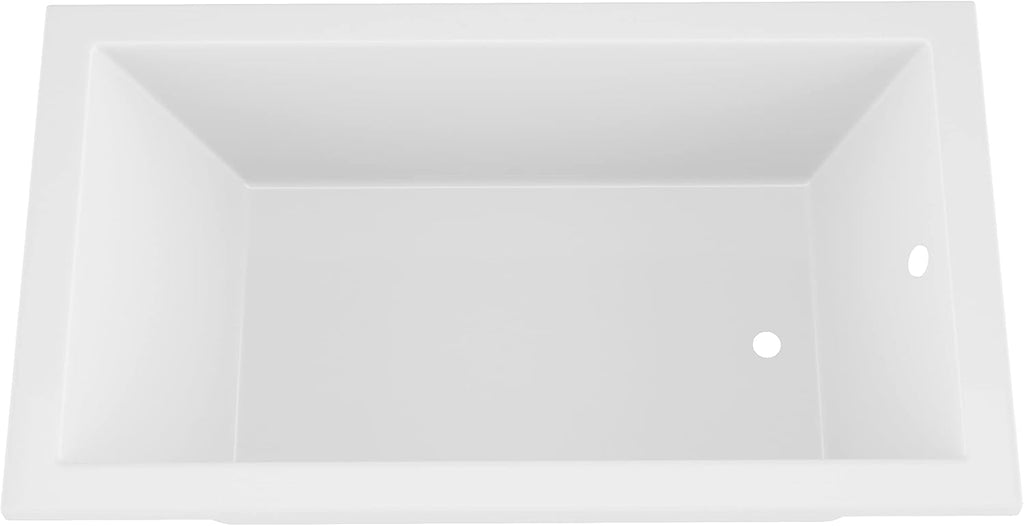 ANZZI Illyrian AZ3272VNS 32' x 72' Soaker Acrylic Rectangle Drop-In Bathtub - Easy Installation - Smooth Glossy Ultra White Finish