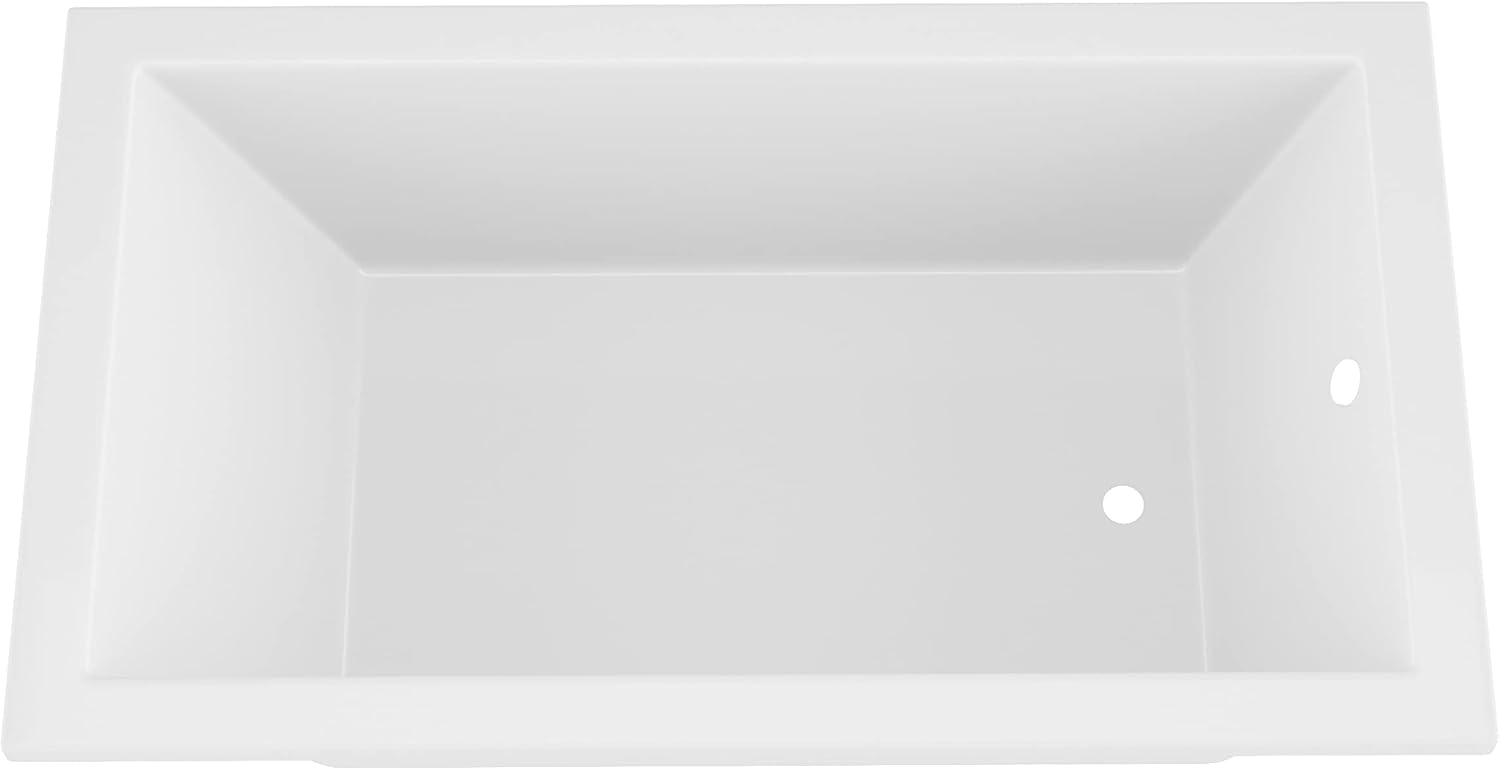 ANZZI Illyrian AZ3272VNS 32' x 72' Soaker Acrylic Rectangle Drop-In Bathtub - Easy Installation - Smooth Glossy Ultra White Finish
