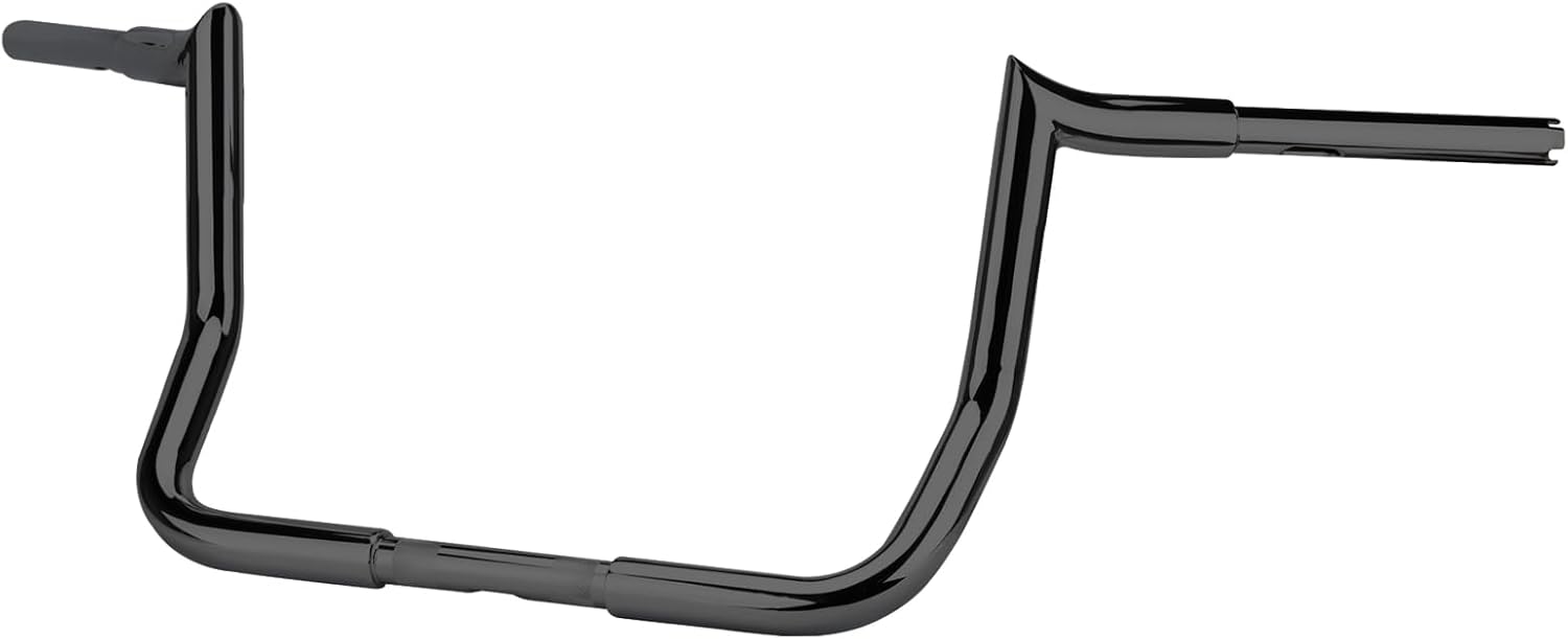 12' Rise Ape Hanger Handlebar 1.25' Fat 1' Clamp Handle bar Motorcycle Miter Meathook Bars Replacement for Harley Touring Model 1986-2023 Street Glide Electra Glide Classic Ultra Limited