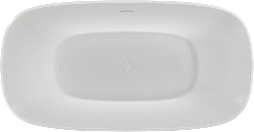 Elegance 59 in. L x 31 in. W x 23-5/8 in. H Freestanding Acrylic Bathtub, White Drain