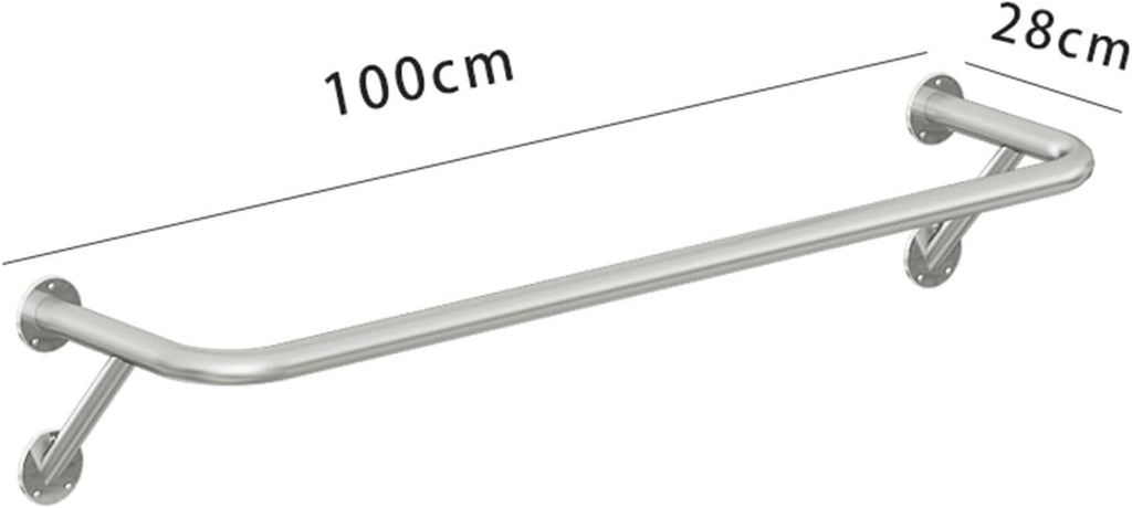 Clothing Rack Wall Mounted Garment Rack, Heavy Duty Stainless Steel Creative Clothes Rail Hanging Rod, Boutique Clothes Store Display Shelf, 8 Size,100cm