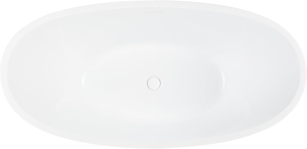 Signature Hardware 948090-60-I Treece 60' Acrylic Freestanding Tub with Integrated Drain and Overflow and Foam Insulation - White