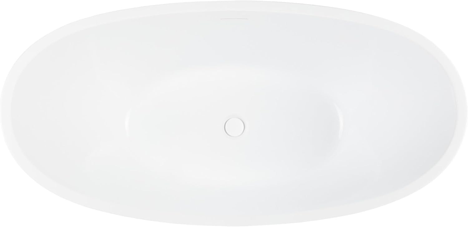 Signature Hardware 948090-60-I Treece 60' Acrylic Freestanding Tub with Integrated Drain and Overflow and Foam Insulation - White