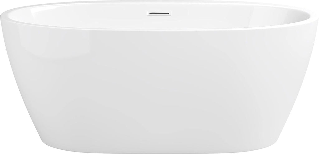 PROFLO PFFSO5931 Cornwall 59' Free Standing Acrylic Soaking Tub with Center Drain, Drain Assembly, and Overflow - White