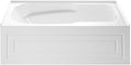 212 Main 60 Inch Aqua Eden Oriel Anti - Skid Acrylic Alcove Tub with Right Hand Drain Hole White
