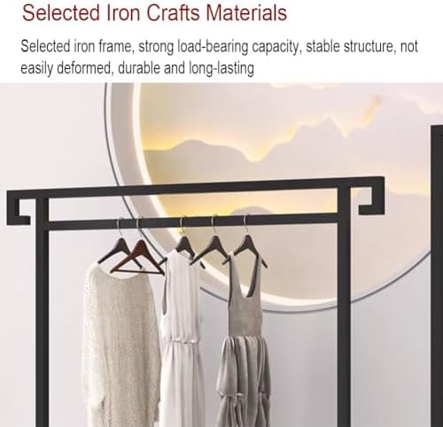 Clothing Display Rack, Floor Standing Garment Rack Heavy Duty Clothes Rack Used for Retail Clothing Stores (Gold 130x40x160cm)