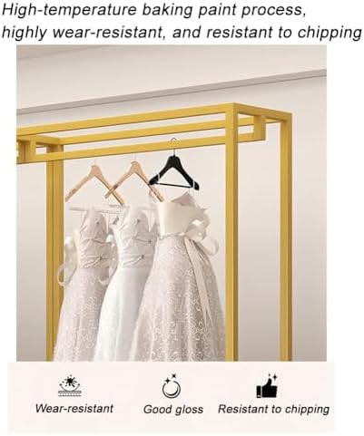 Heavy Duty Metal Garment Rack for Long Dresses - Commercial Wedding Dress Display Stand, Durable Boutique Clothing Organizer for Retail Storage
