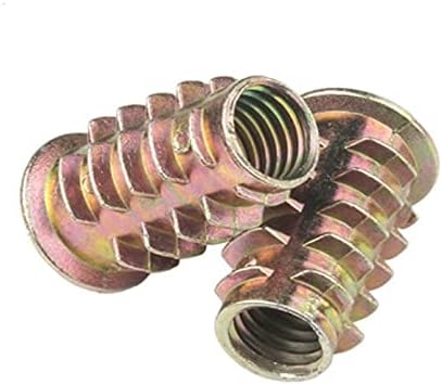 100-1000pcs M4 m5 m6 m8 m10 Zinc Alloy Thread For Wood Insert Nut Flanged Hex Drive Head Furniture Nuts - (Size: m6x10 1000PCS)