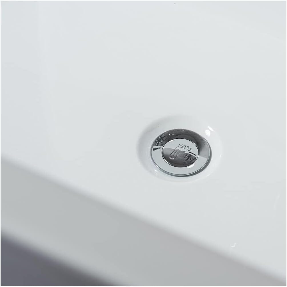 HomeStock Vinter 59 in White Freestanding Acrylic Flatbottom Soaking Bathtub with Chrome Hardware