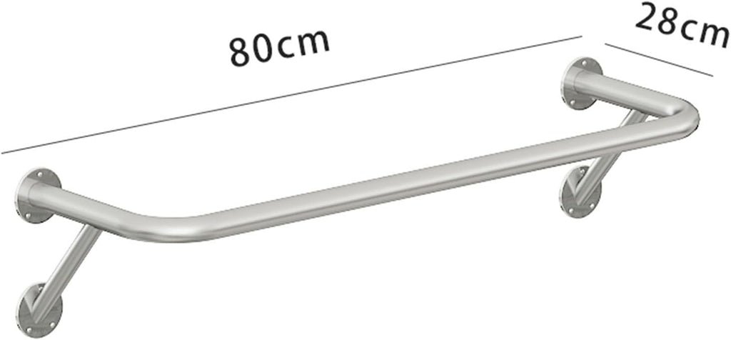Clothing Rack Wall Mounted Garment Rack, Heavy Duty Stainless Steel Creative Clothes Rail Hanging Rod, Boutique Clothes Store Display Shelf, 8 Size,80cm