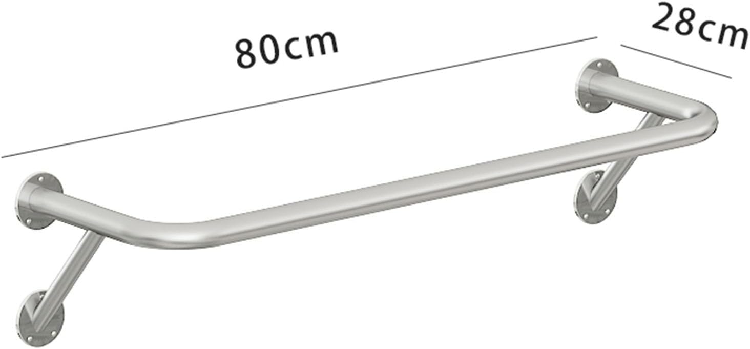 Clothing Rack Wall Mounted Garment Rack, Heavy Duty Stainless Steel Creative Clothes Rail Hanging Rod, Boutique Clothes Store Display Shelf, 8 Size,80cm