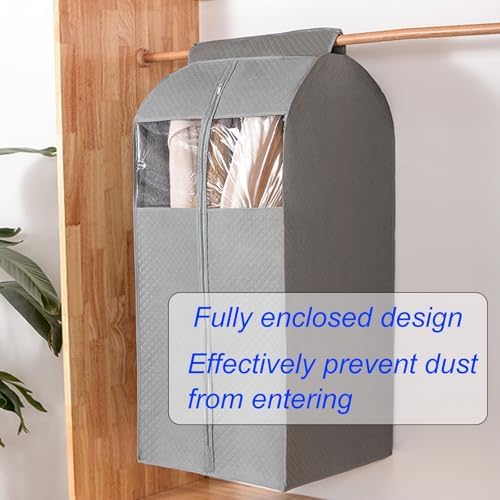 Clear PVC Garment Bags - Protective Clothes Rack Cover for Dresses & Shirts - Sealed Storage Solution, Brown, 52x52x90cm / 20x20x35in - Ideal for Dust-Free Protection