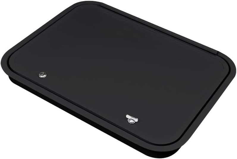 RV Baggage Door 24' Wide X 18' High with Rounded Corners and Thumblocks for RV's- Compartment Access Storage Doors with Top Hinge- Camper Trailer Motor Home- Black