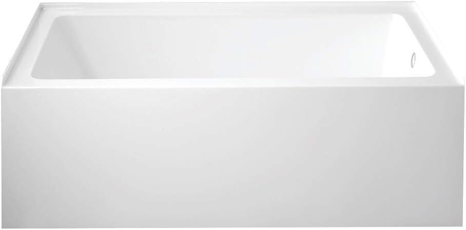 60 in. Aqua Eden Oriel Anti-Skid Acrylic Alcove Tub with Right Hand Drain Hole White