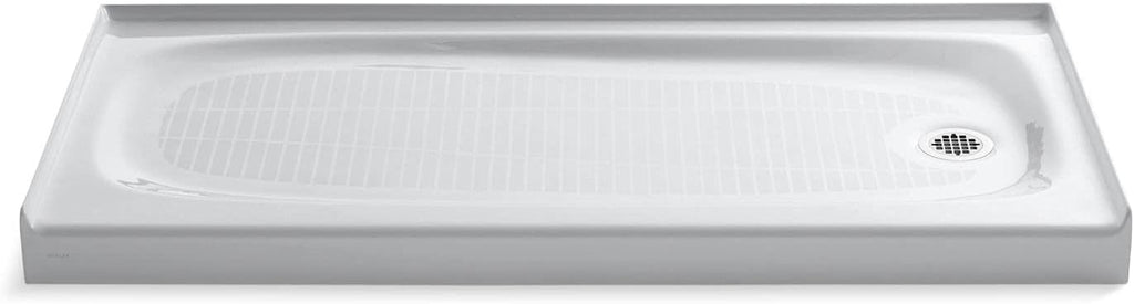 KOHLER K-9054-0 Salient 60-Inch x 30-Inch Single-Threshold Shower Base with right hand drain, White