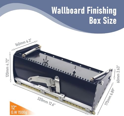 Professional Drywall Taping Tools - Aluminum Alloy Flat Box with 41'-54' Handle, Quick Clean 12' Mud Knife for Efficient Drywall Finishing and Repair