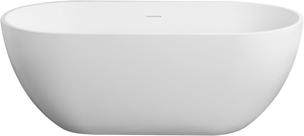 59 inch small size stone resin solid oval shape freestanding bathtub for the bathroom