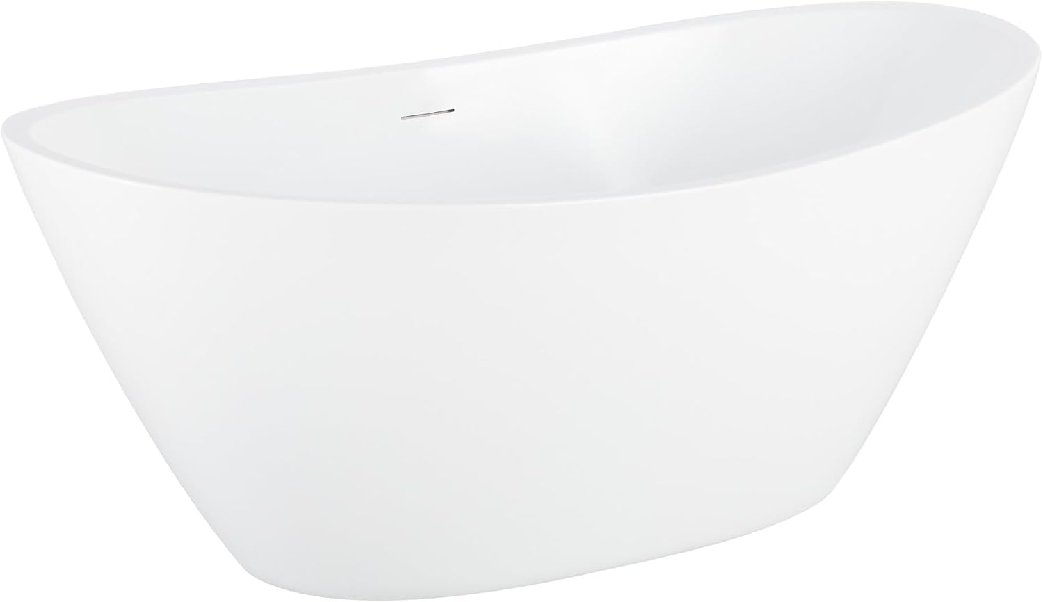 Signature Hardware 948090-60-I Treece 60' Acrylic Freestanding Tub with Integrated Drain and Overflow and Foam Insulation - White