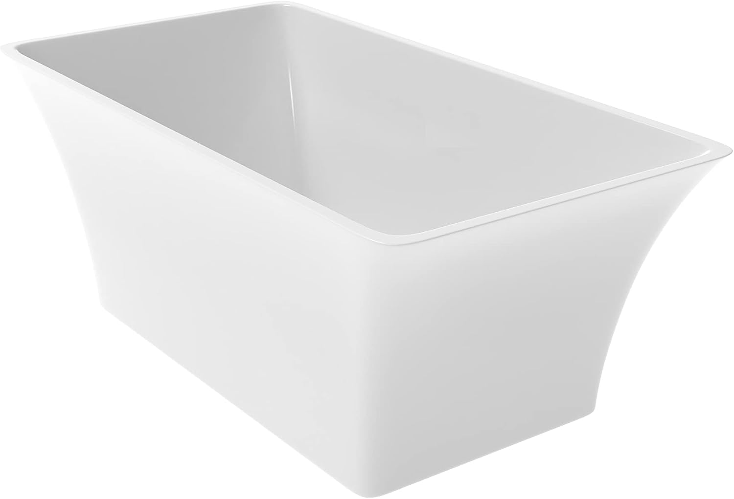 Adele Acrylic Freestanding Bathtub | Soaking Shower Rectangle Tub (67', White)