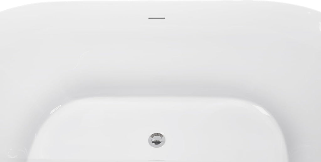 67' 100% Acrylic Freestanding Bathtub??Contemporary Soaking Tub??White Inside and Gray Outside