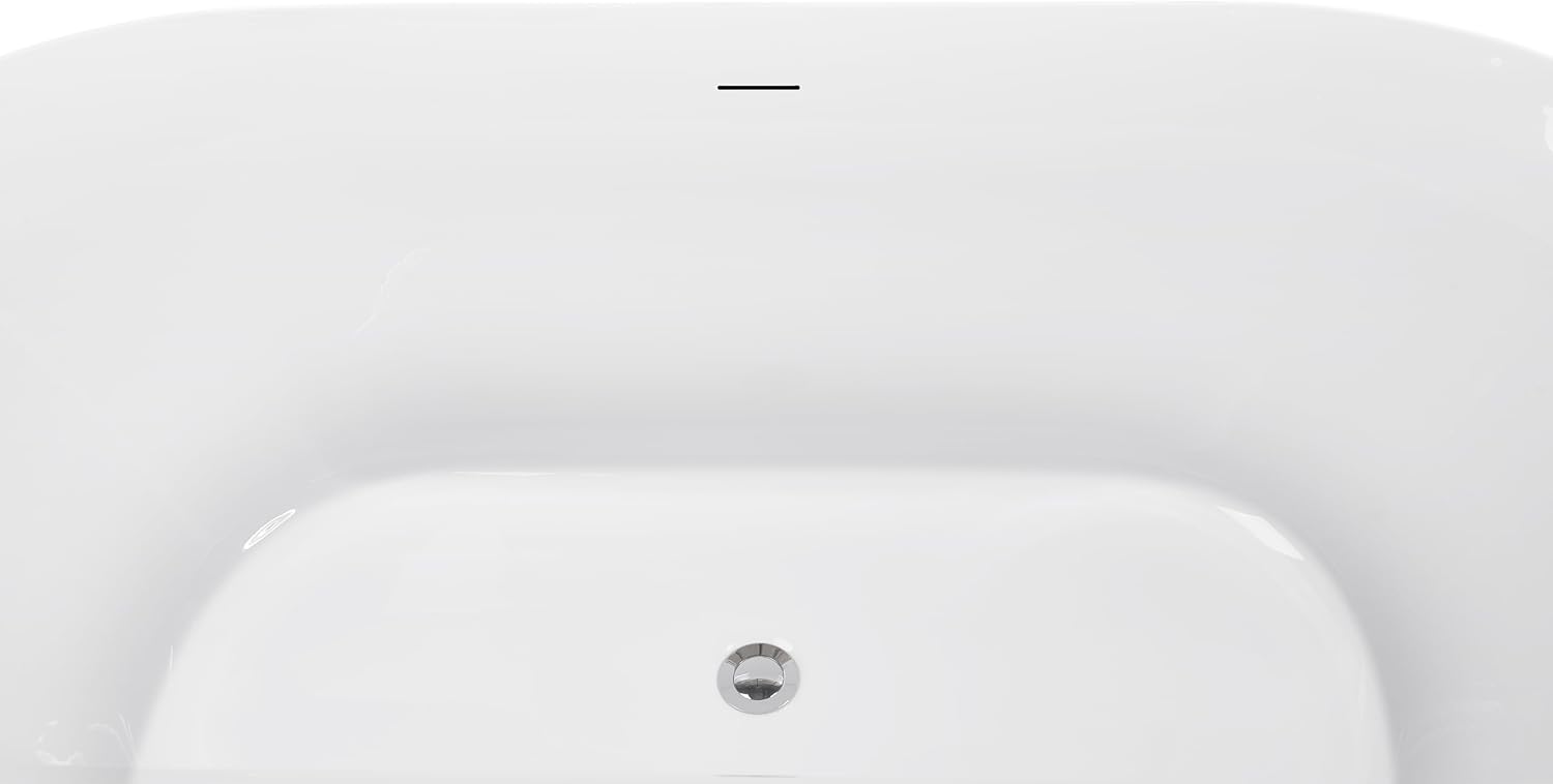 67' 100% Acrylic Freestanding Bathtub??Contemporary Soaking Tub??White Inside and Gray Outside