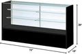 Only Garment Racks 72' Black Display Case - Full Vision Showcase Ready to Assemble