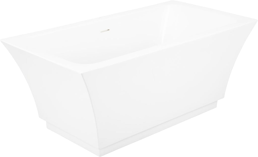 Signature Hardware 928272-67-I Leland 67' Free Standing Acrylic Soaking Tub with Center Drain - White