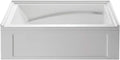 60 in. Aqua Eden Oriel Anti-Skid Acrylic Alcove Tub with Right Hand Drain Hole White