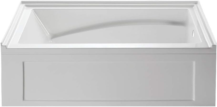 60 in. Aqua Eden Oriel Anti-Skid Acrylic Alcove Tub with Right Hand Drain Hole White