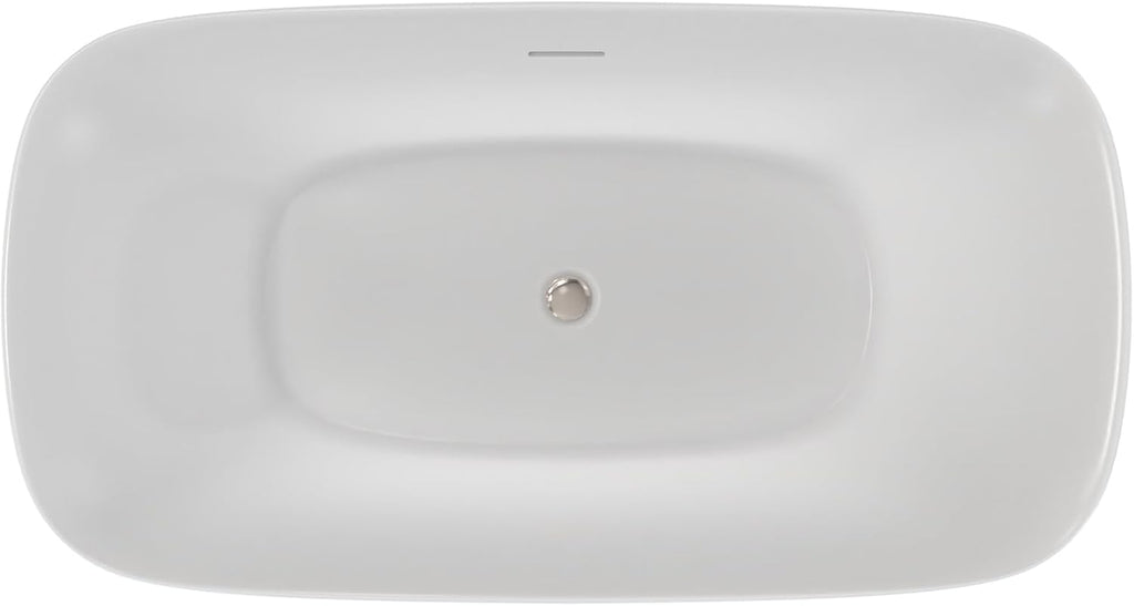 Ascend 67 in. L x 31-1/2 in. W x 23-5/8 in. H Freestanding Acrylic Bathtub, Polished Nickel Drain