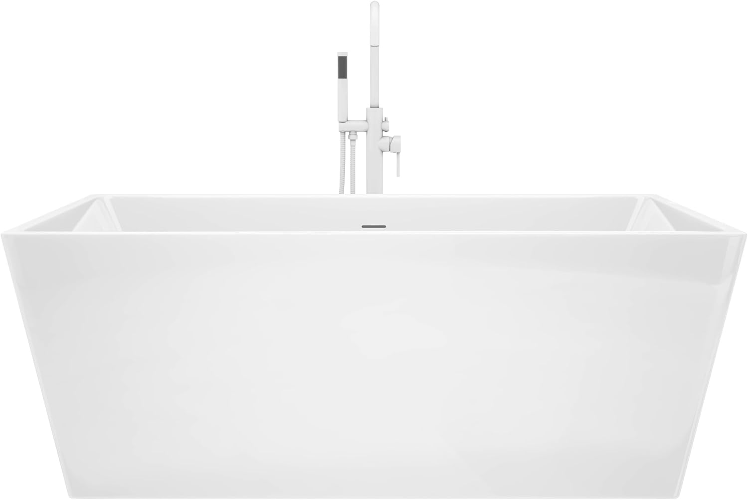 DreamLine Allure 66 7/8 inch L x 31 1/2 inch W x 22 7/8 inch H Freestanding Acrylic Bathtub with Chrome Drain