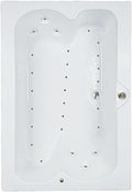 60 in. x 48 in. Elite Series Acrylic Rectangular Drop-In Air Massage Bathtub with Center Drain in Bone