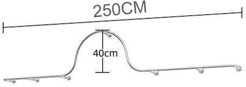 Wall Mounted Garment Rack,Hanging Garment Rack,Large Volume Metal Clothing Store Display Rack,Home Retail Boutique Clothing Display Systems, (D-250Cm