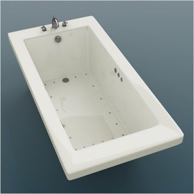 Guadeloupe 42 x 72 x 23' Rectangular Air Jetted Bathtub Color/Trim: Bone / Polished Chrome, Options: 2' Lip, Drain / Pump: Left / Right