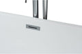 HomeStock Lure 67 in White Freestanding Acrylic Flatbottom Soaking Bathtub with Chrome Hardware