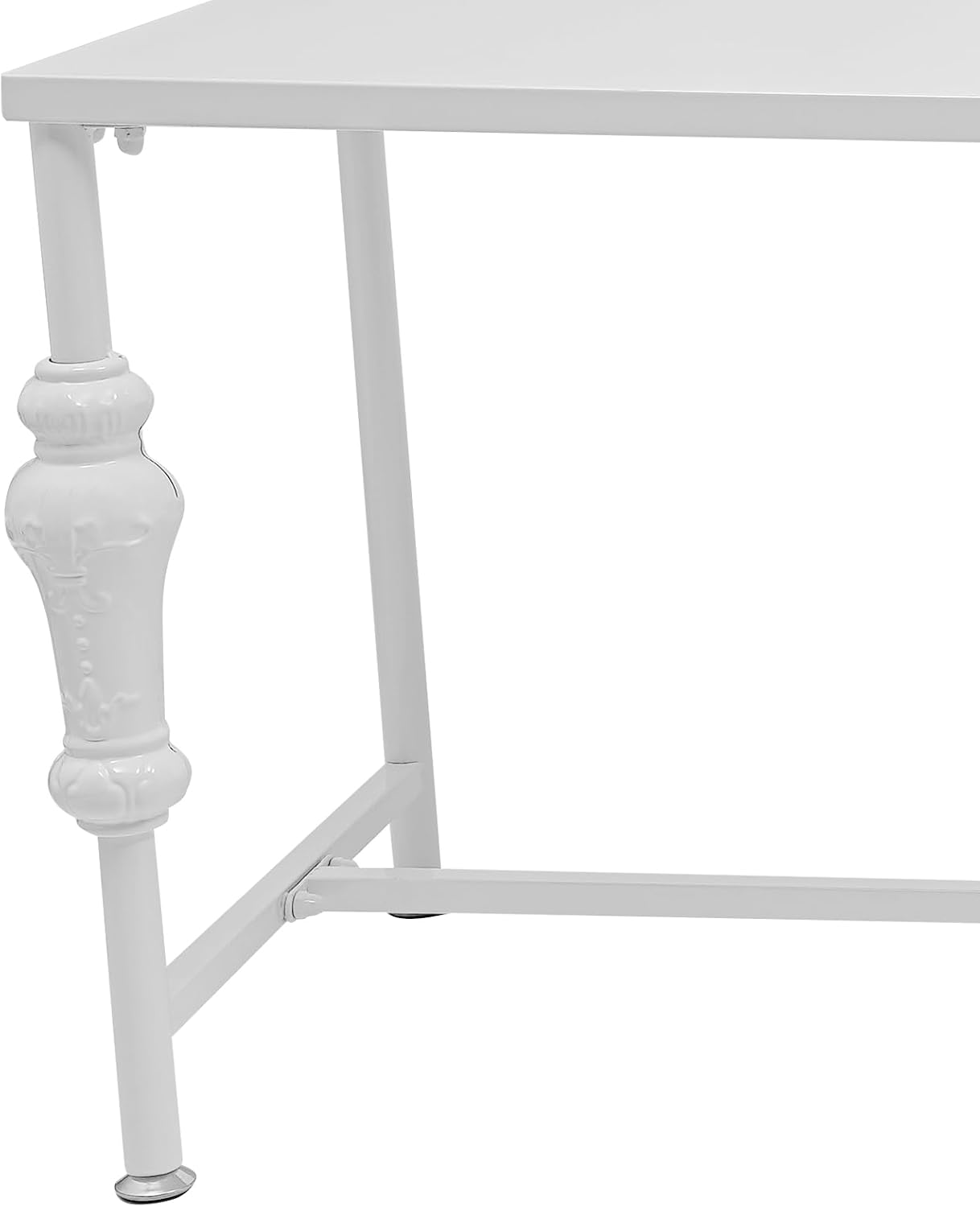 Industrial Retail Display Tables, Set of 2 Standing Clothing Shoes Display Rack, Heavy Duty Boutique Display Riser Storage Shelves, Garment Handbag Display Stand for Retail Clothing Store (White)