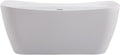 HomeStock Freestanding Bathtub 59 Inch - Modern Soaking Tub, Double Walled Acrylic, Adjustable Feet, White Finish