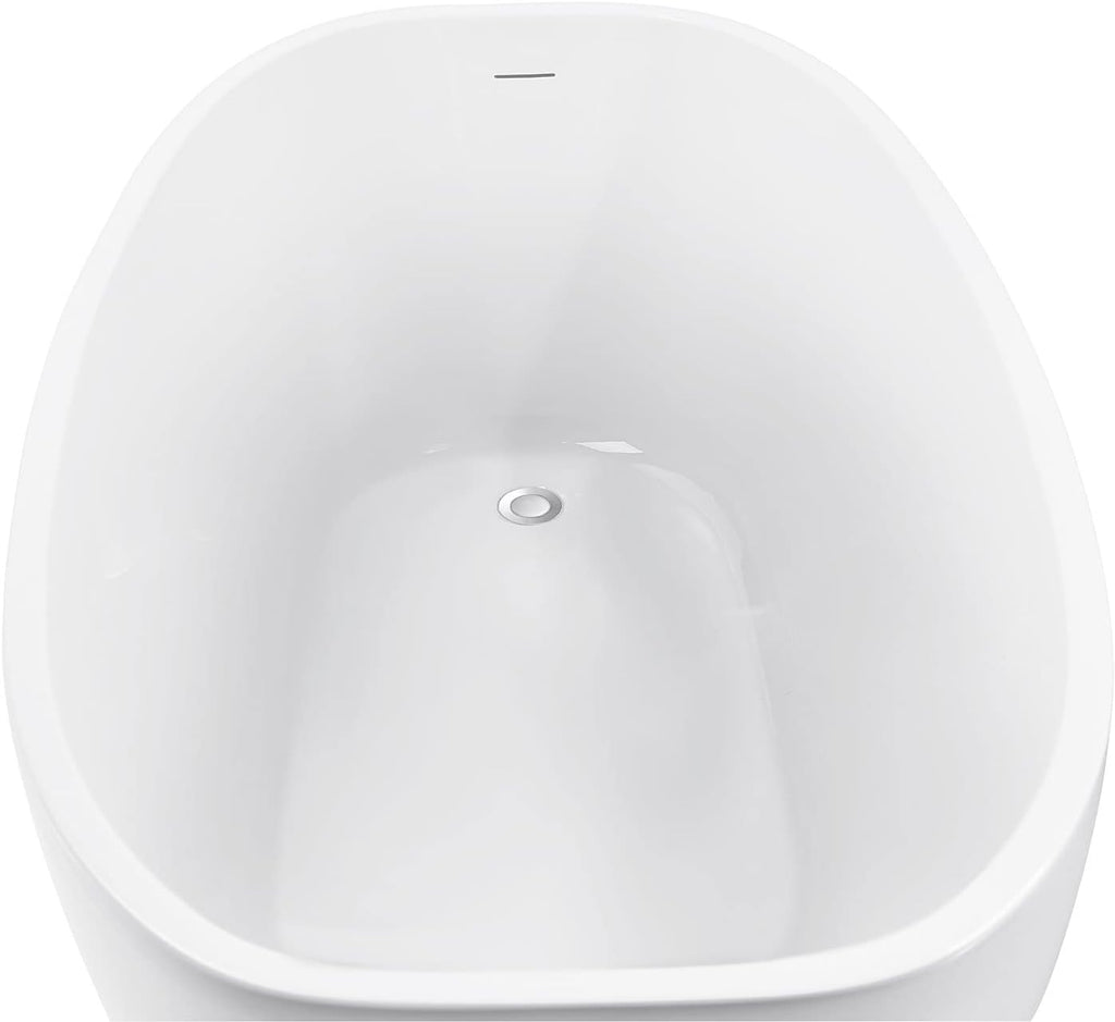 59' 100% Acrylic Freestanding Bathtub??Contemporary Soaking Tub??White Bathtub