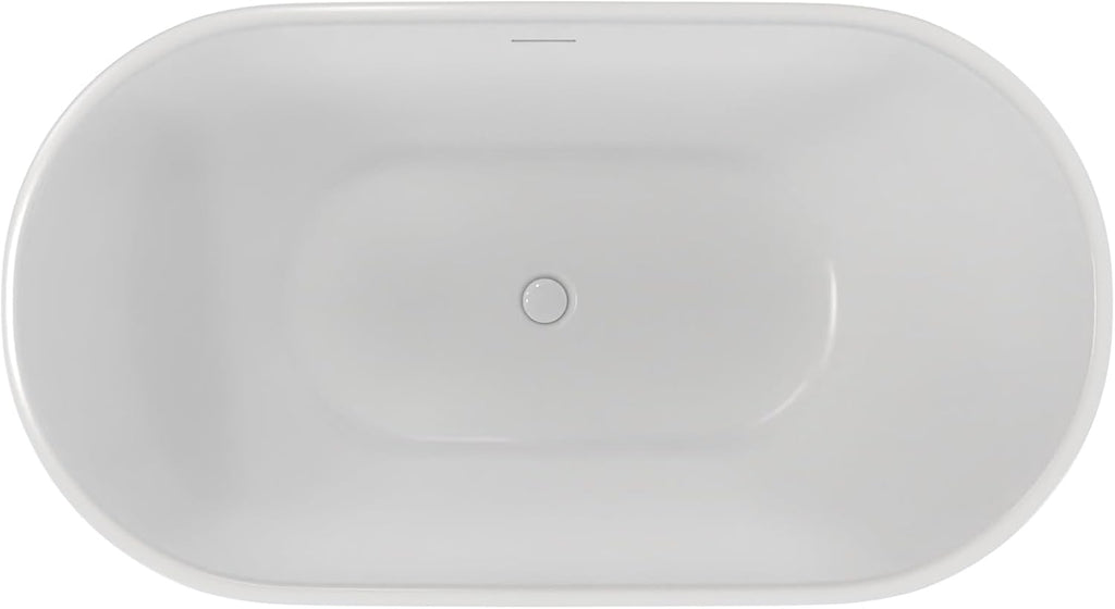 Alliance Pro 67 in. L x 31-1/2 in. W x 23-5/8 in. H Freestanding Acrylic Bathtub, White Drain